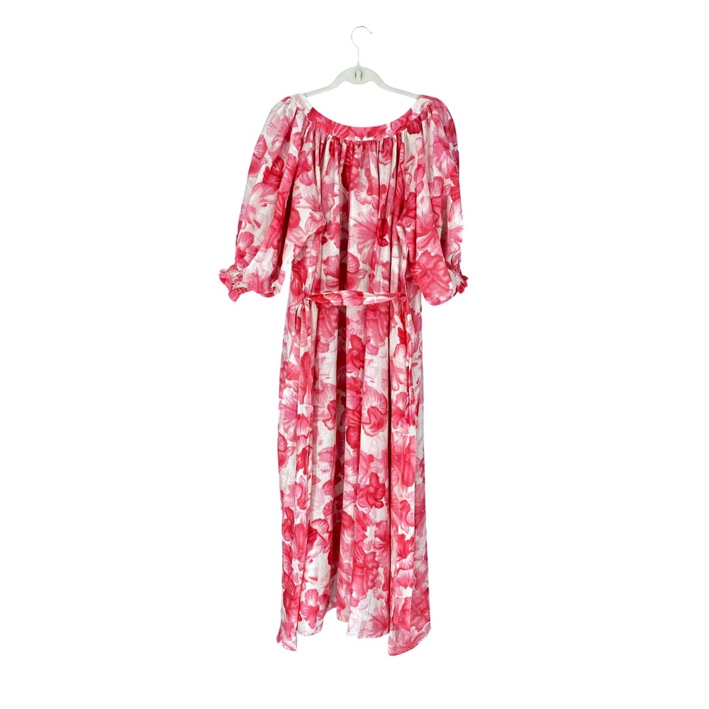 La Boheme Girls Camila Maxi Dress Aloha Pink Floral Button Front One Size NWT - Picture 4 of 16